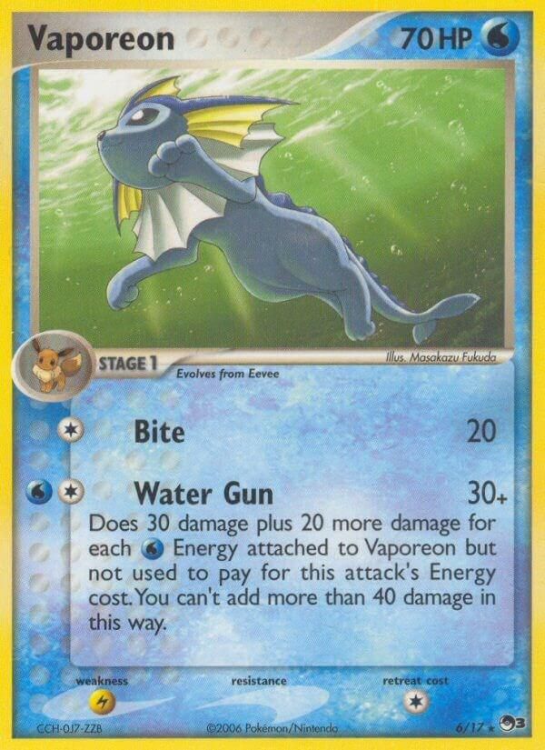 PSA 10 Vaporeon Star POP Series 3 graded Pokémon card