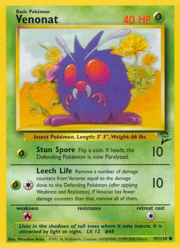 PSA 10 Venonat Base Set 2 graded Pokémon card