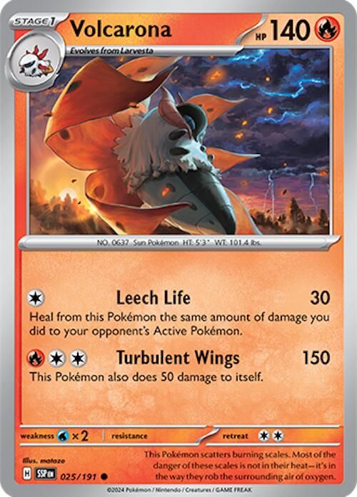 PSA 10 Volcarona Surging Sparks graded Pokémon card