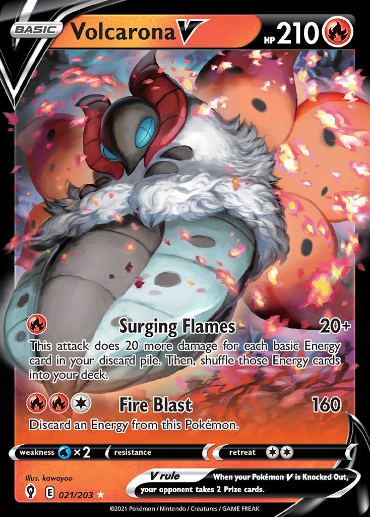 PSA 10 Volcarona Evolving Skies graded Pokémon card
