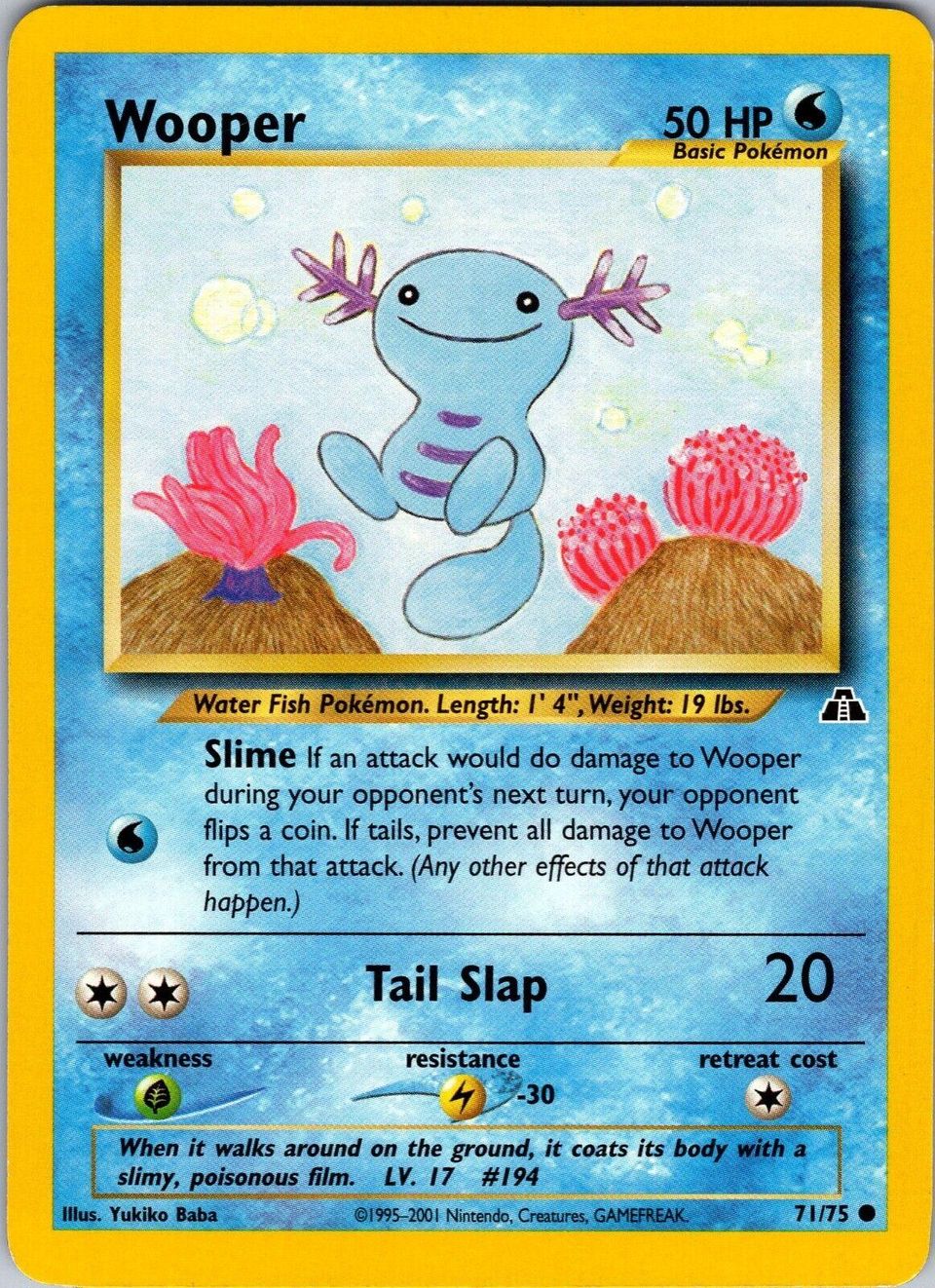 PSA 10 Wooper Neo Destiny graded Pokémon card