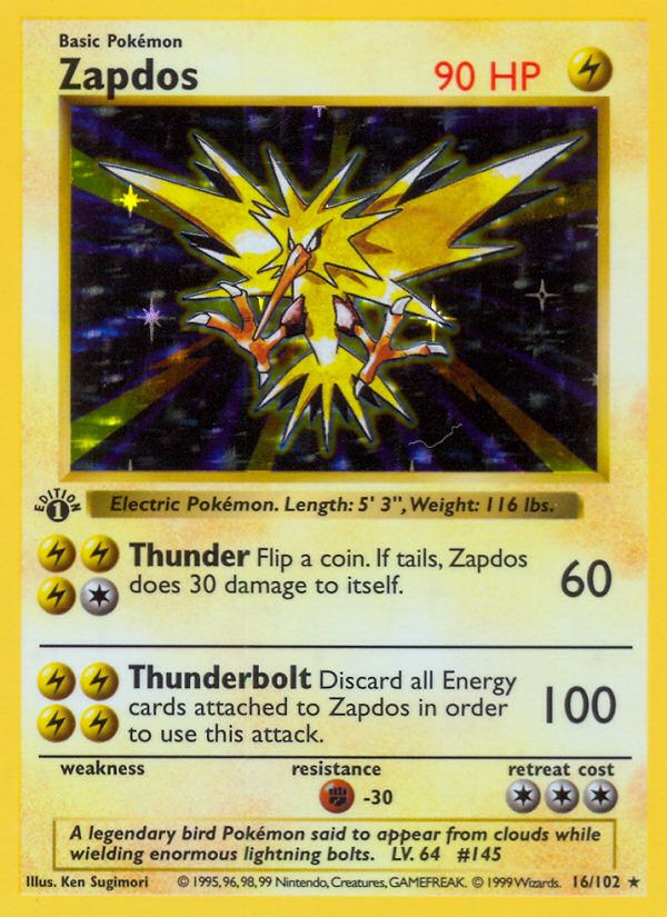 PSA 10 Zapdos Base Set graded Pokémon card