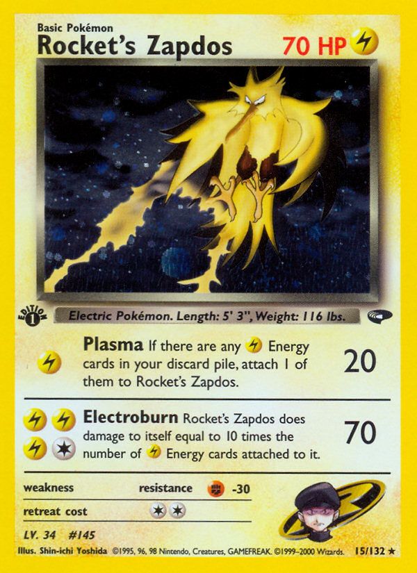 PSA 10 Rocket's Zapdos Gym Challenge graded Pokémon card