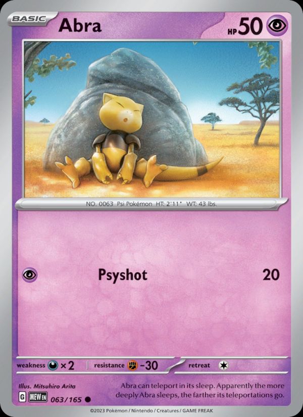 PSA 10 Abra Pokémon Card 151 graded Pokémon card