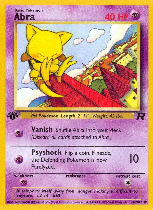 PSA 10 Abra Team Rocket graded Pokémon card