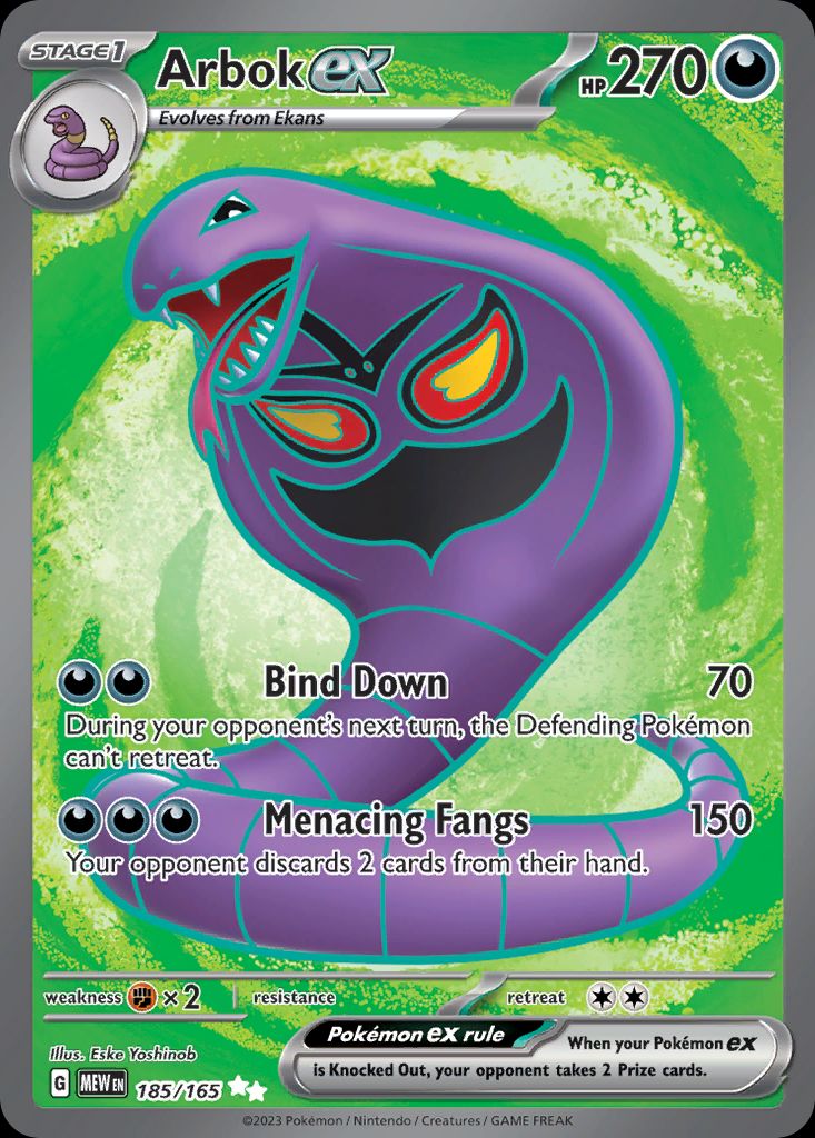 PSA 10 Arbok ex Scarlet & Violet. Temporal Forces graded Pokémon card