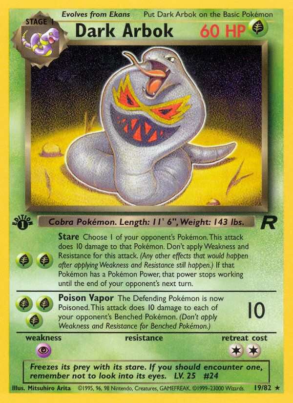 PSA 10 Dark Arbok Team Rocket graded Pokémon card