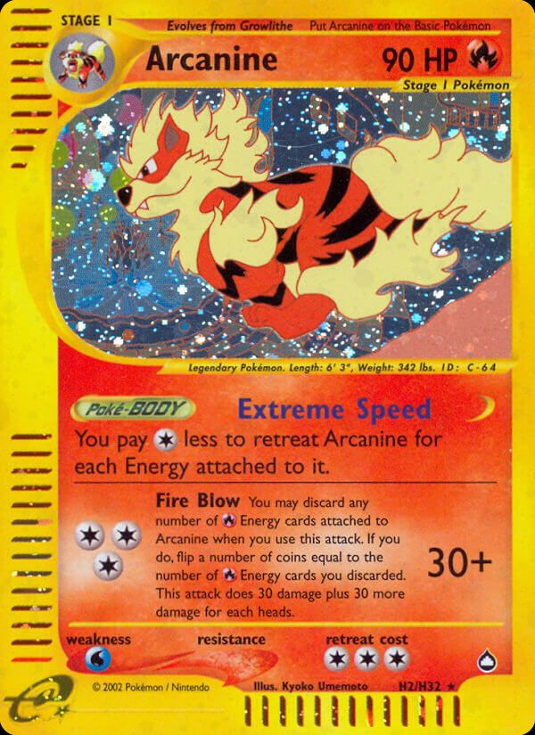PSA 10 Arcanine Aquapolis graded Pokémon card