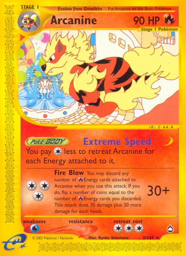 PSA 10 Arcanine Base Set 2 graded Pokémon card