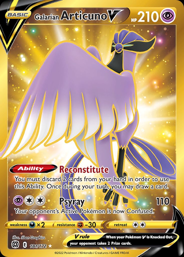 PSA 10 Galarian Articuno V Chilling Reign graded Pokémon card