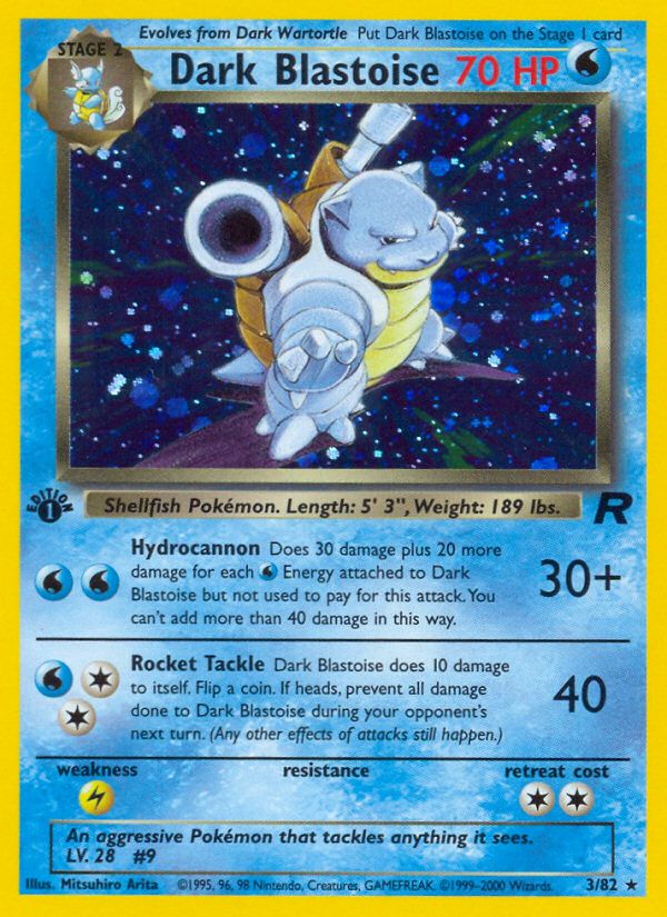 Dark Blastoise Team Rocket 3/82 PSA 10 graded Pokémon card