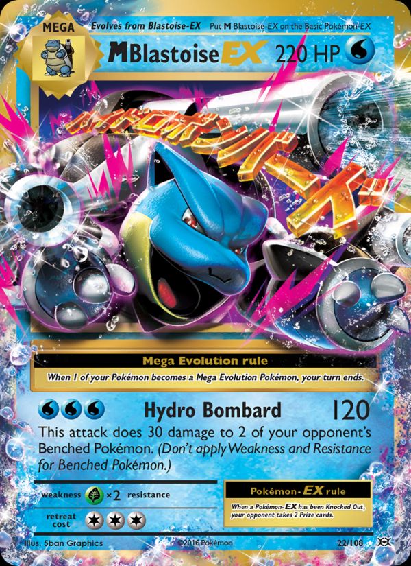 Mega Blastoise EX XY Evolutions 22/108 PSA 10 graded Pokémon card