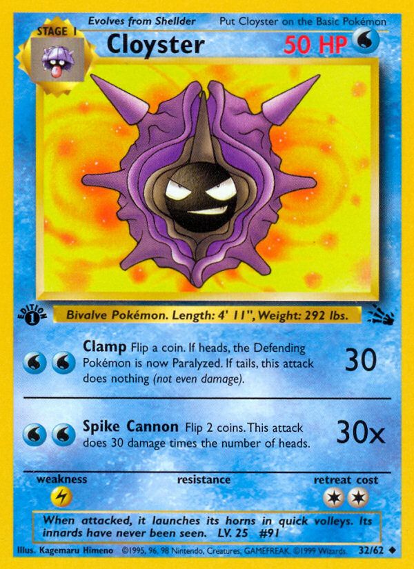 PSA 10 Cloyster Fossil graded Pokémon card