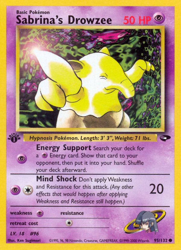 PSA 10 Sabrina's Drowzee Gym Heroes 1st Edition graded Pokémon card