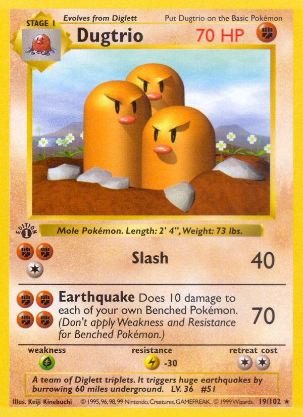 PSA 10 Dugtrio Base Set graded Pokémon card