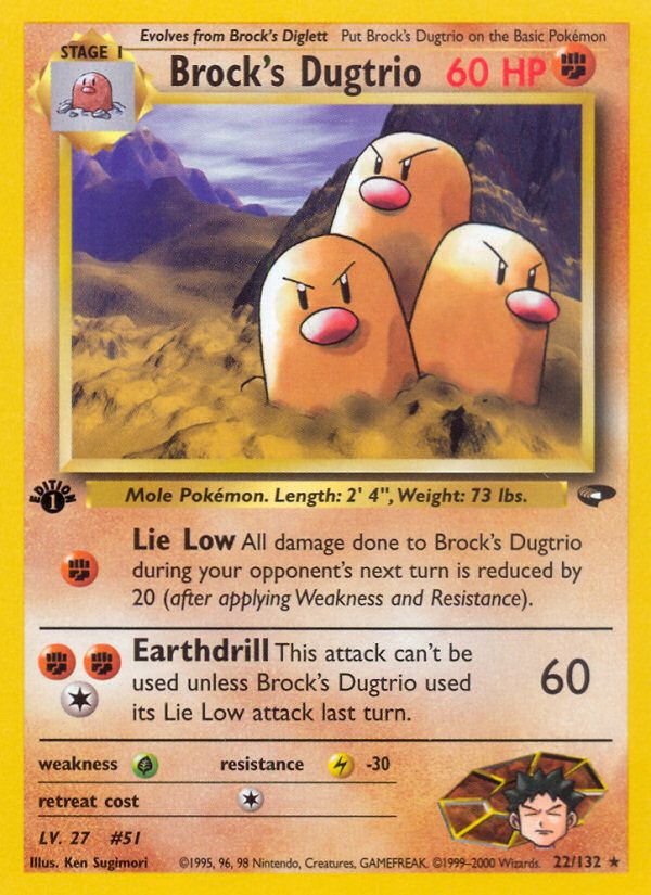 PSA 10 Brock's Dugtrio Gym Heroes graded Pokémon card