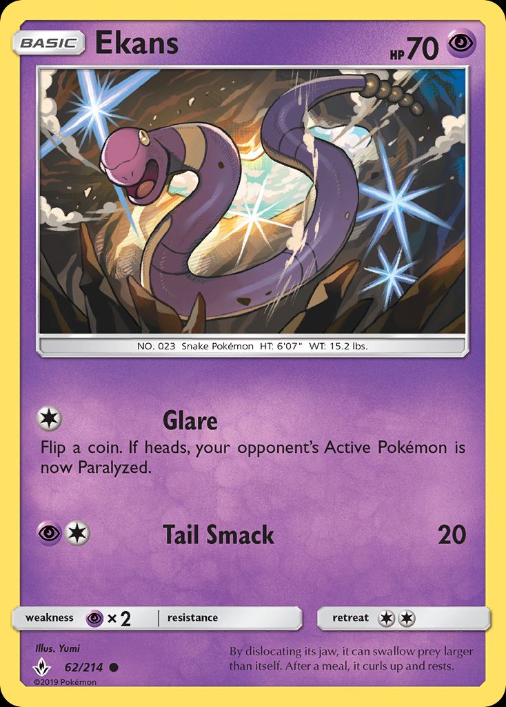 PSA 10 Ekans Unbroken Bonds graded Pokémon card