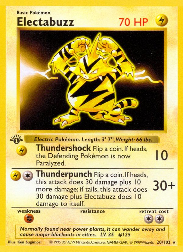 PSA 10 Electabuzz Base Set Shadowless graded Pokémon card