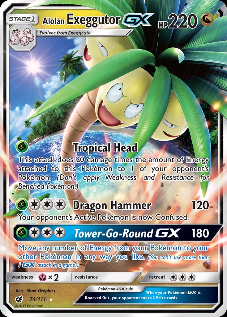 PSA 10 Alolan Exeggutor-GX Dragon Majesty graded Pokémon card