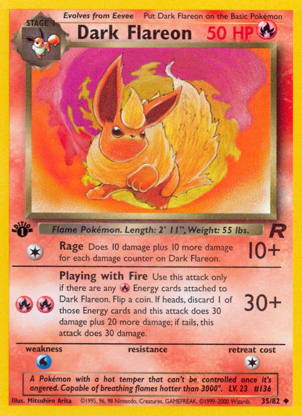 PSA 10 Dark Flareon Team Rocket graded Pokémon card