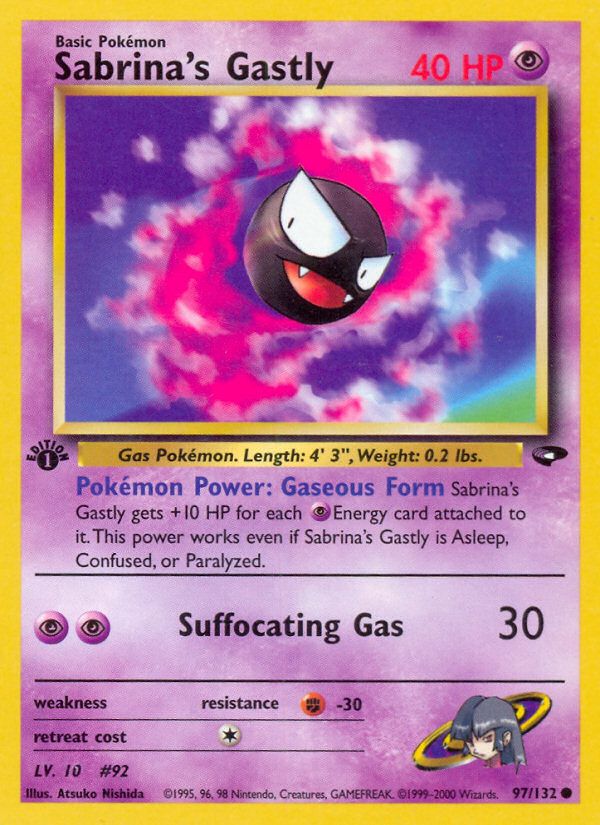 PSA 10 Sabrina's Gastly 97 Gym Heroes graded Pokémon card