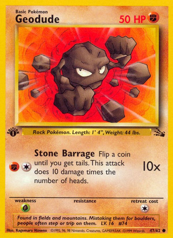PSA 10 Geodude Fossil graded Pokémon card