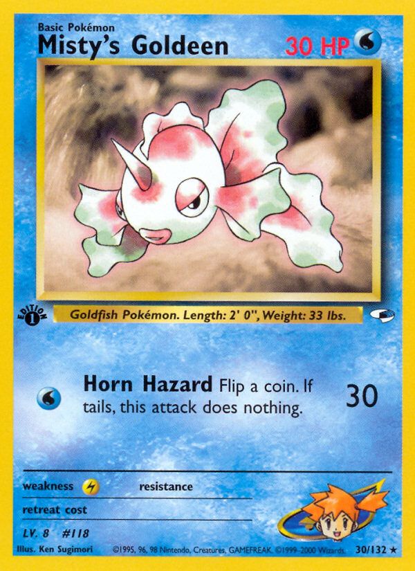 PSA 10 Misty's Goldeen Gym Heroes graded Pokémon card