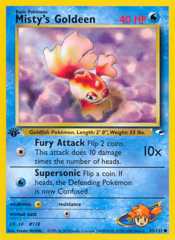 PSA 10 Misty's Goldeen Gym Heroes graded Pokémon card