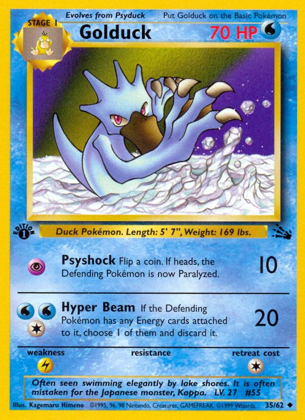 PSA 10 Golduck Fossil graded Pokémon card
