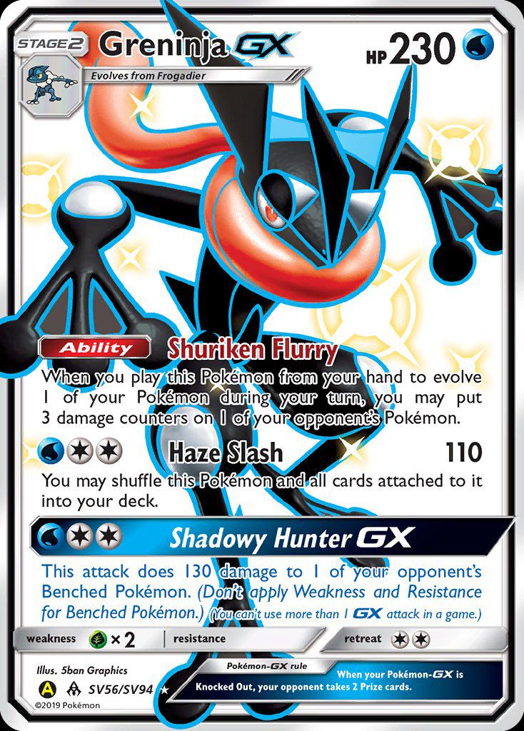Greninja GX shiny vault Hidden Fates SV25 PSA 10 graded Pokémon card