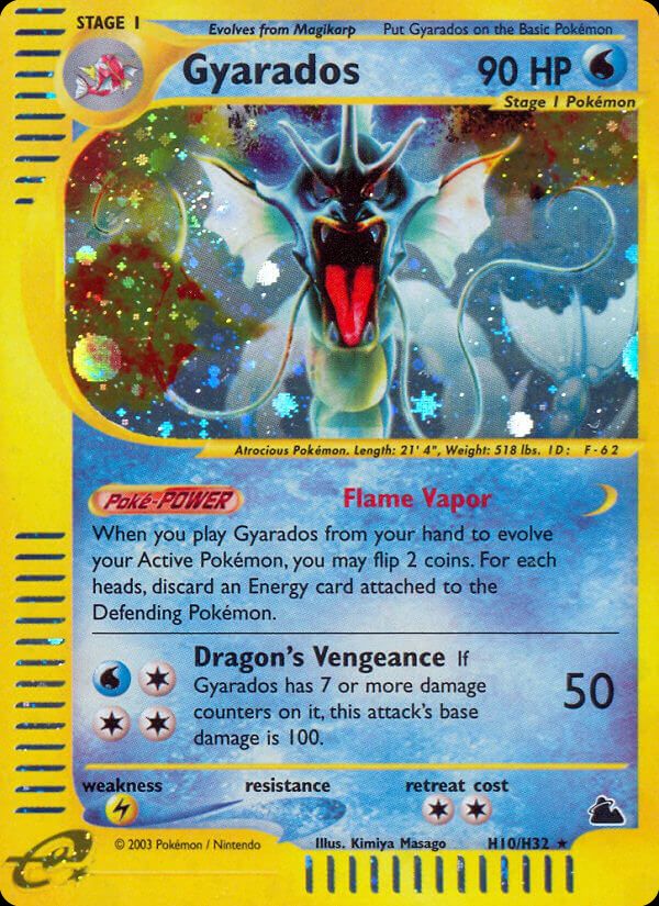 Crystal Gyarados Skyridge crystal type PSA 10 graded Pokémon card