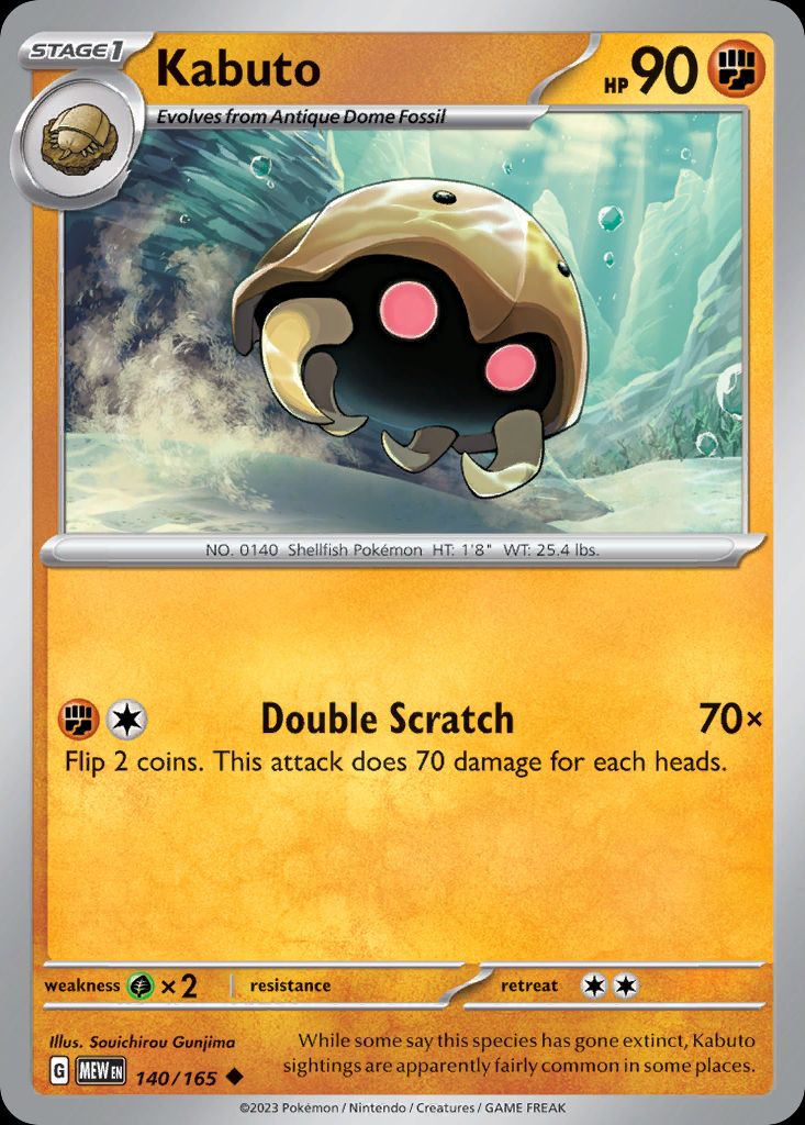 PSA 10 Kabuto Pokémon Card 151 graded Pokémon card