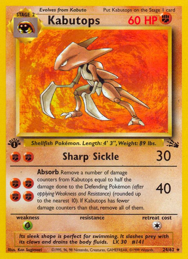 PSA 10 Kabutops Fossil graded Pokémon card