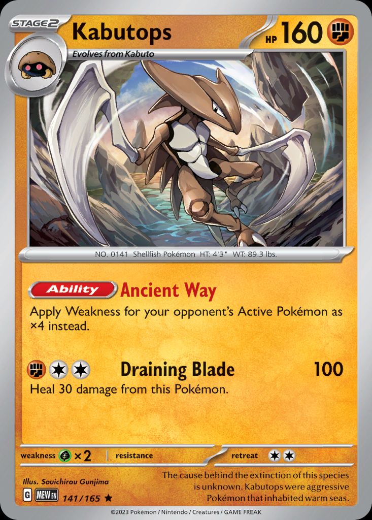 PSA 10 Kabutops Scarlet & Violet 151 graded Pokémon card