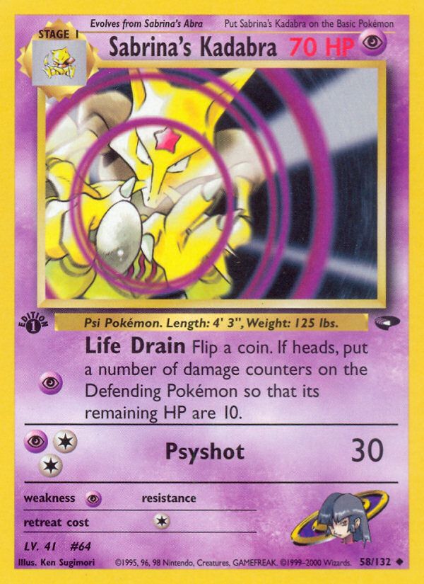 PSA 10 Sabrina's Kadabra Gym Challenge graded Pokémon card