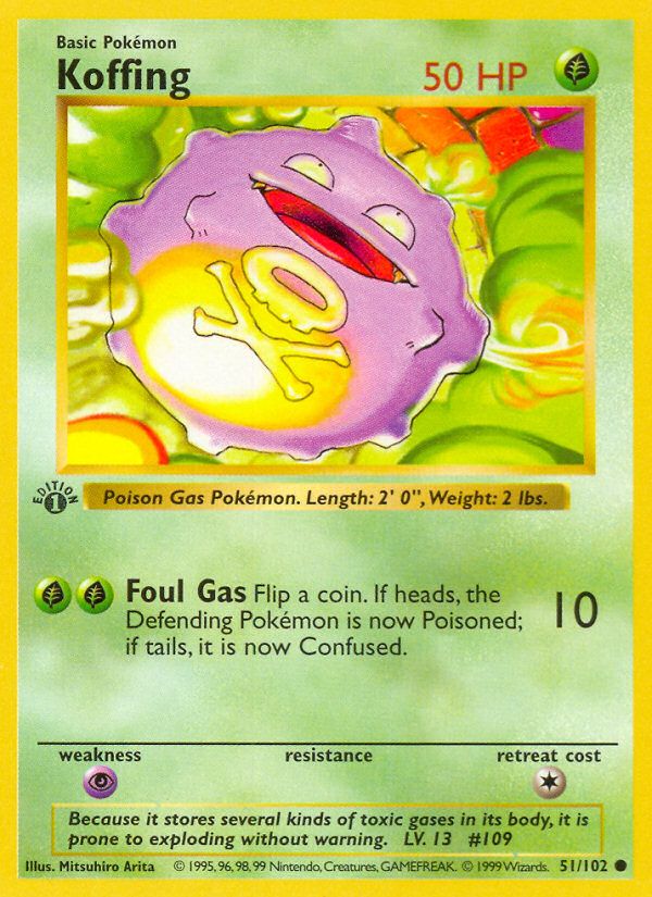PSA 10 Koffing Base Set graded Pokémon card