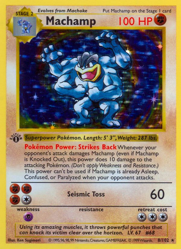 PSA 10 Machamp Base Set graded Pokémon card