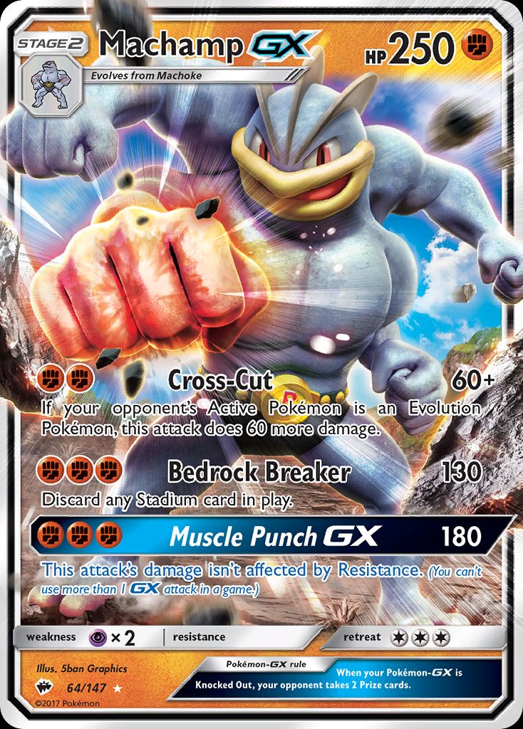PSA 10 Machamp-GX Burning Shadows graded Pokémon card