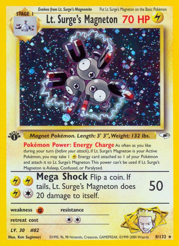 PSA 10 Surge's Magneton Gym Heroes graded Pokémon card