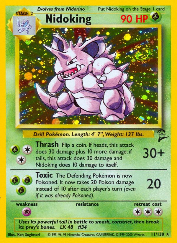 PSA 10 Nidoking Base Set graded Pokémon card