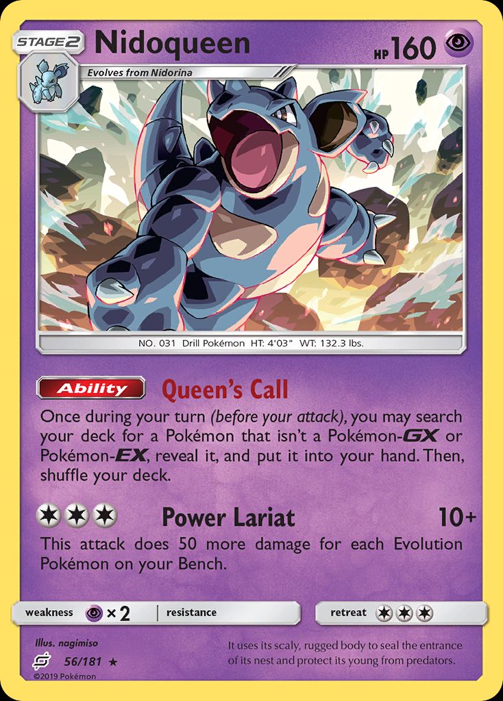 PSA 10 Nidoqueen Team Up graded Pokémon card