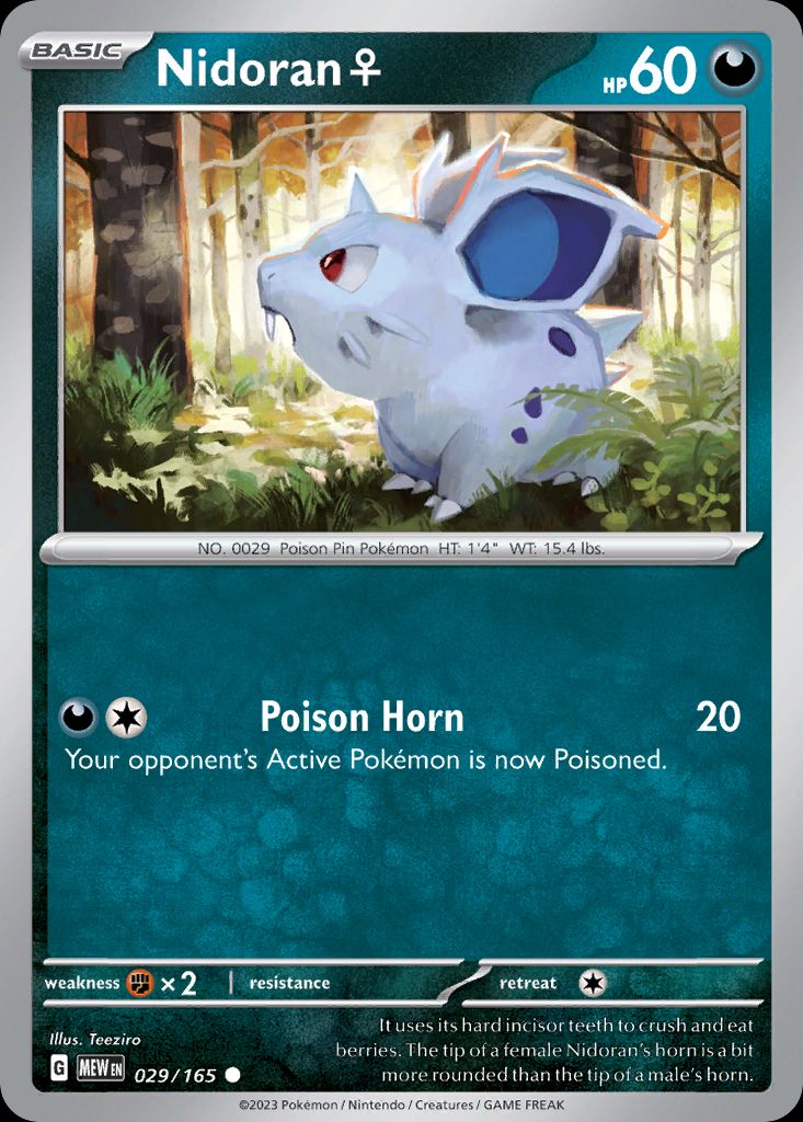 PSA 10 Nidoran♀ Pokémon Card 151 Master Ball Reverse Holo graded Pokémon card