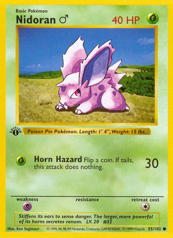 PSA 10 Nidoran♂ Base Set Shadowless graded Pokémon card