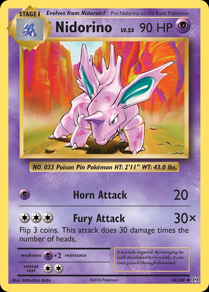 PSA 10 Nidorino XY Evolutions graded Pokémon card