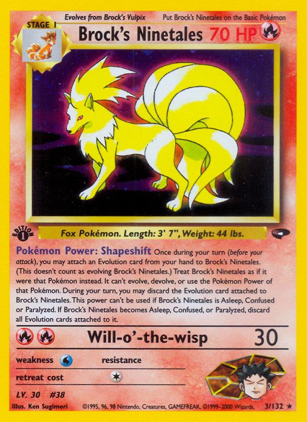 PSA 10 Brock's Ninetales Gym Challenge graded Pokémon card