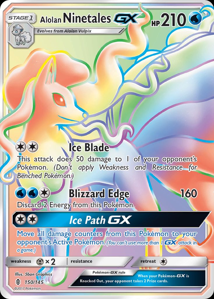 PSA 10 Alolan Ninetales GX Guardians Rising graded Pokémon card