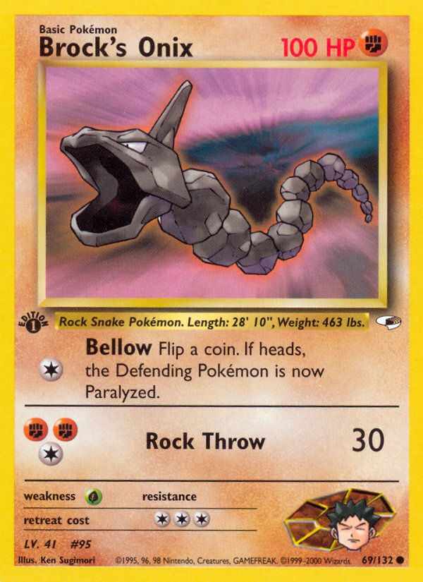 PSA 10 Brock's Onix Gym Heroes graded Pokémon card