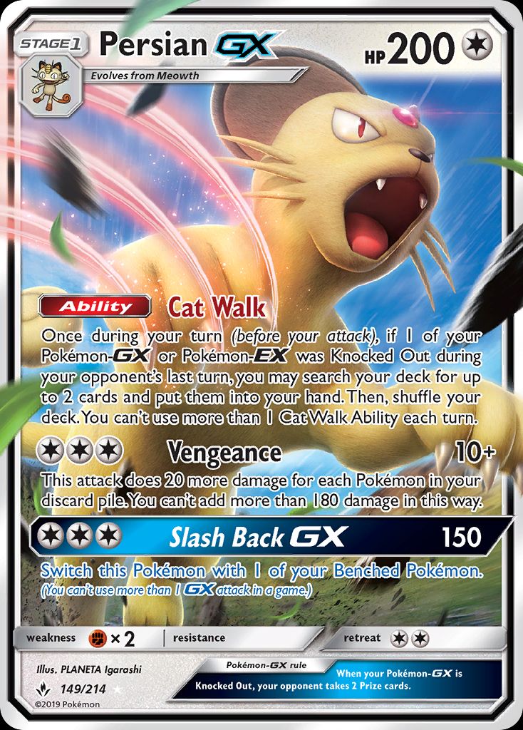 PSA 10 Persian-GX Unbroken Bonds graded Pokémon card