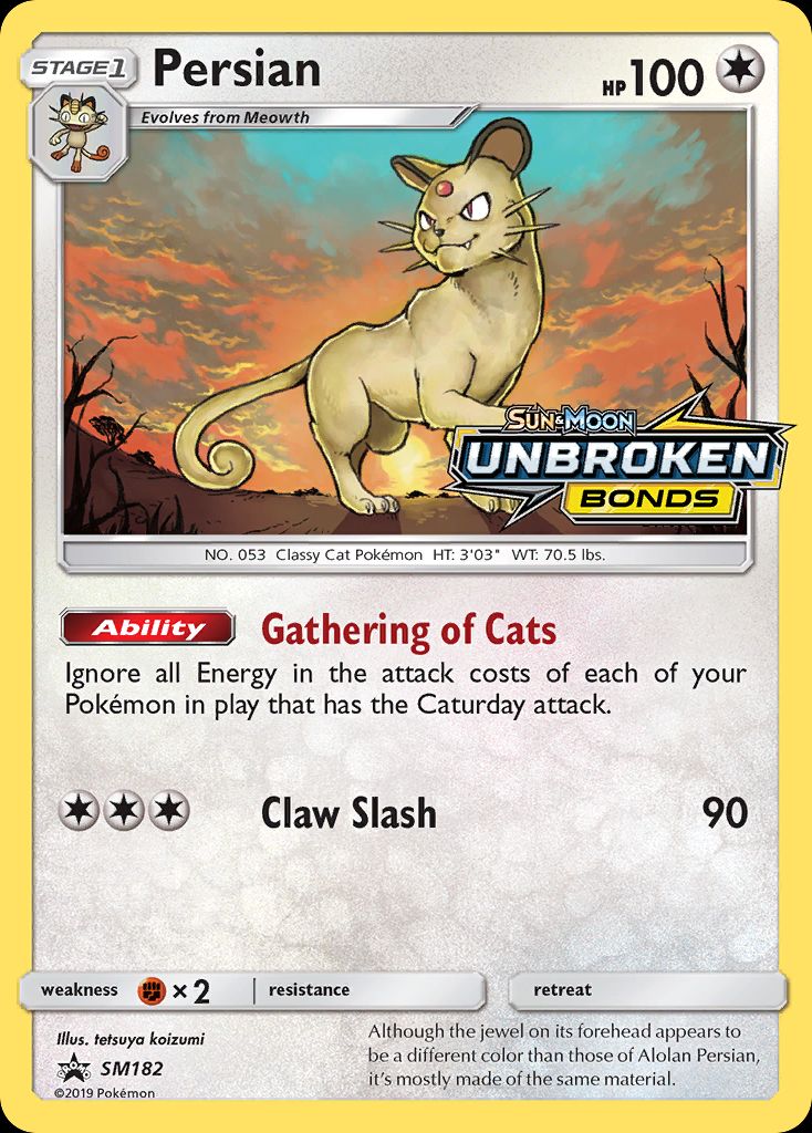PSA 10 Persian-GX SM Black Star Promos graded Pokémon card