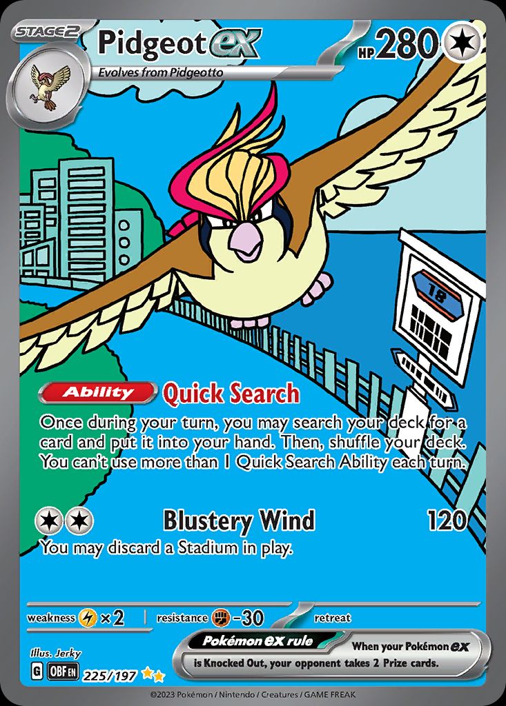 PSA 10 Pidgeot ex Obsidian Flames graded Pokémon card